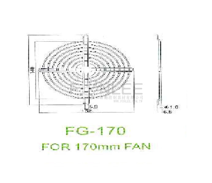 排風扇鐵網 (6) 170MM         FG-170