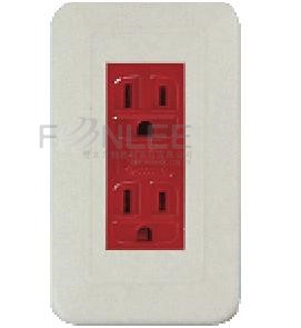 台昱 TS-665K-B 聯蓋式緊急接地雙插-紅