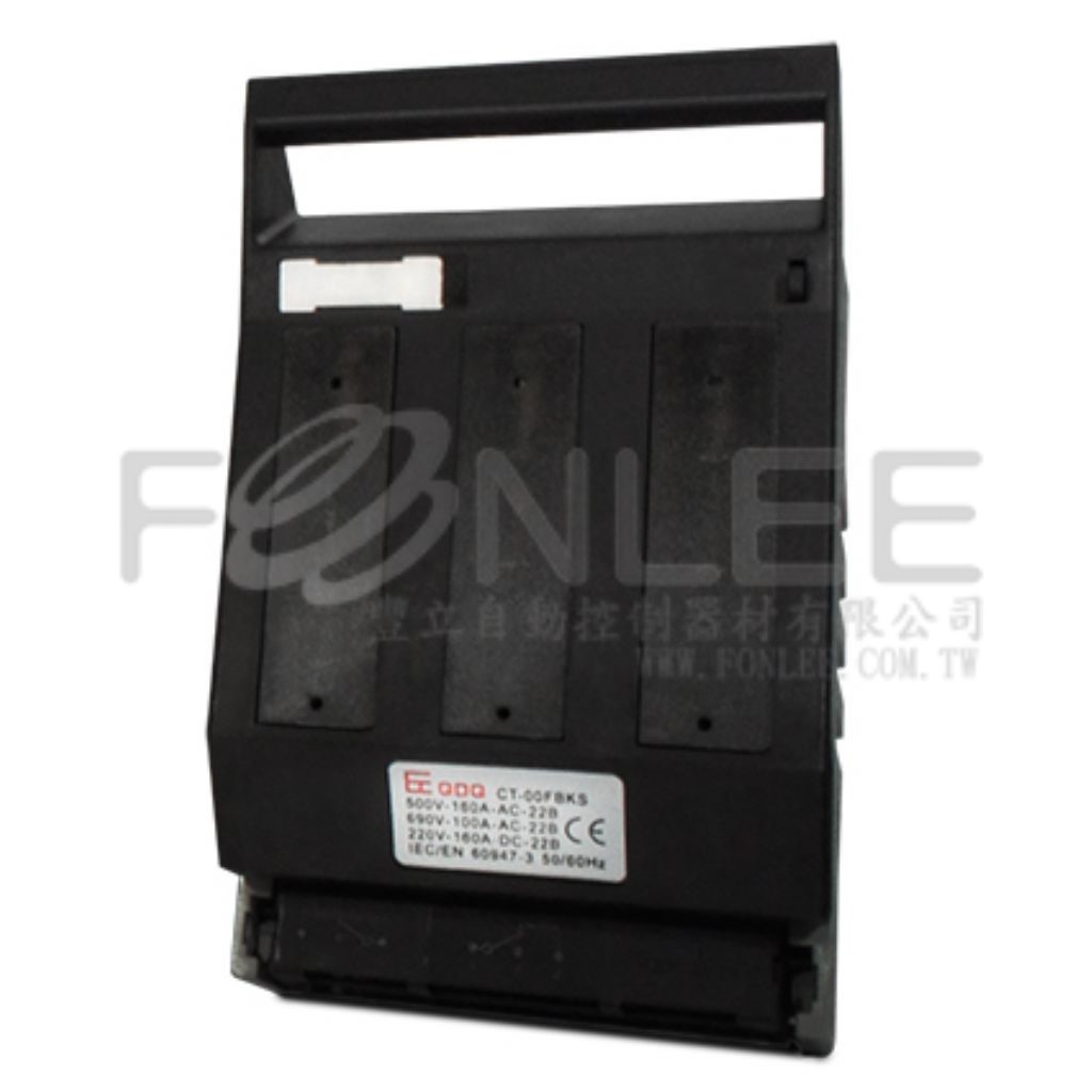 NH00 3P連動FUSE座<加蓋+LED>CT-00FBKS