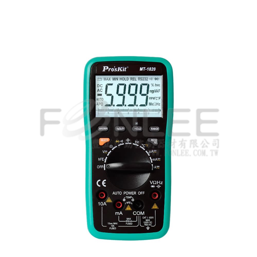 ProsKit USB連線型雙顯自動錶 MT-1820